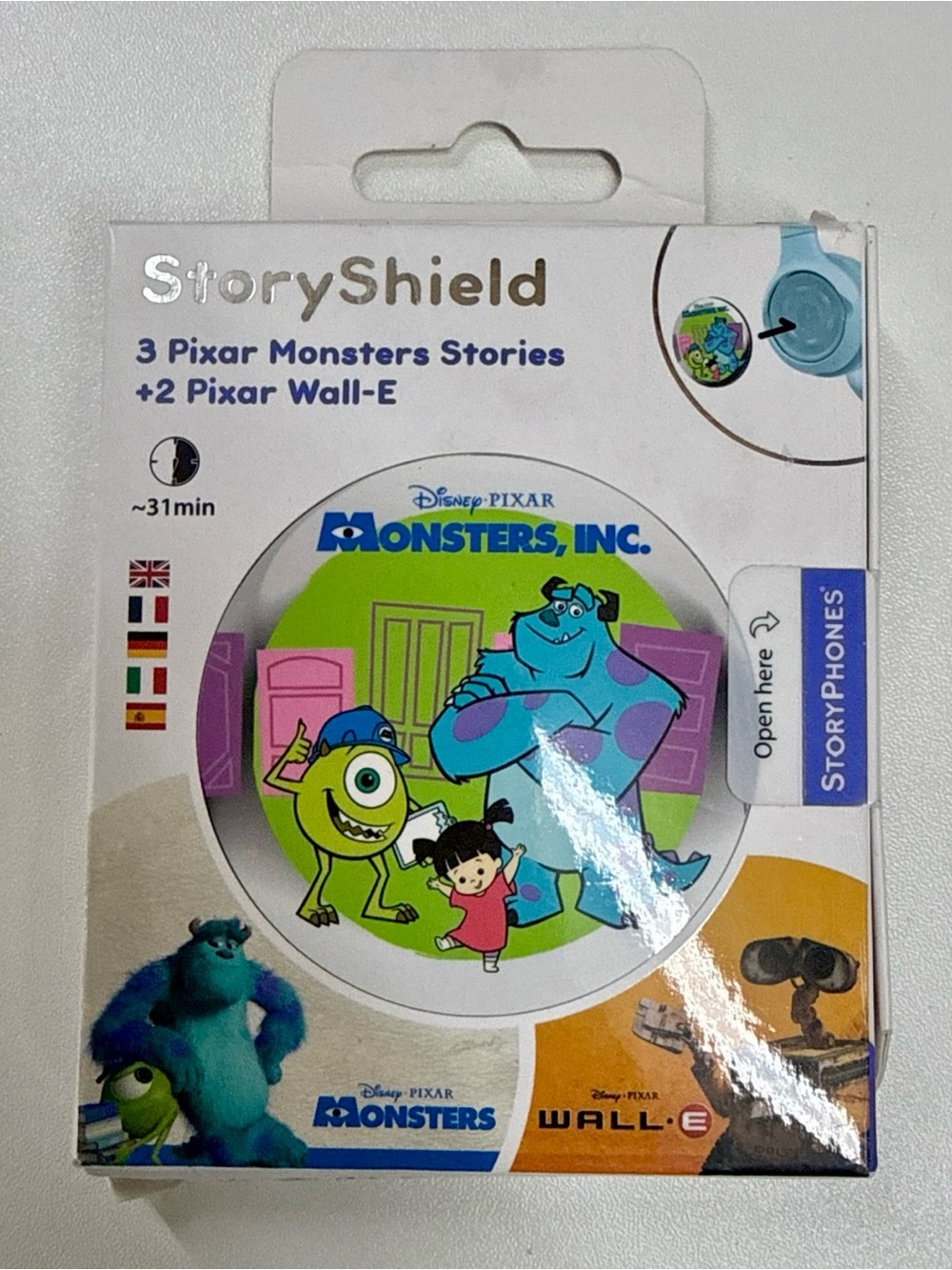 ONANOFF StoryShield Disney Pixar Monsters Inc Wall-E StoryPhones Audio Disc NEW